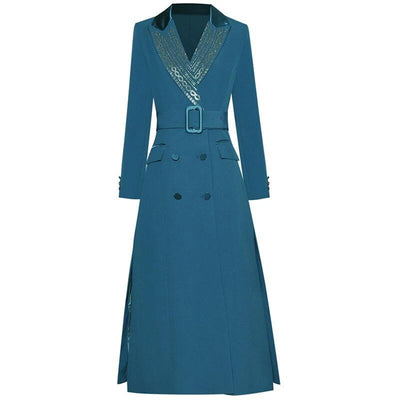 Robe Année 40 Hiver Bleu