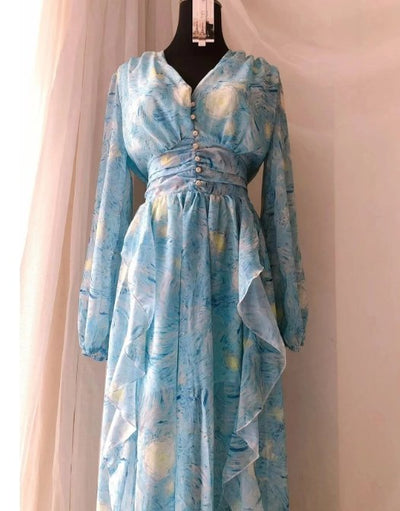 Robe Année 40 Mariage Bleu Ciel