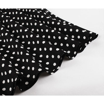 Robe Année 50 Américaine Vintage Noire Pois Blancs