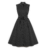 Robe Année 50 Américaine Vintage Noire Pois Blancs