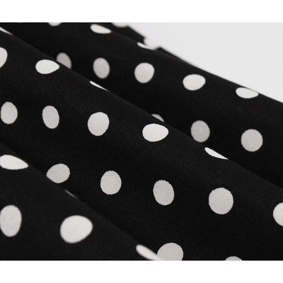 Robe Année 50 Américaine Vintage Noire Pois Blancs