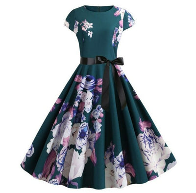 Robe Année 50 Avec Fleurs