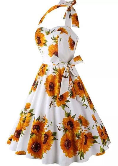 Robe Année 50 Avec Tournesols