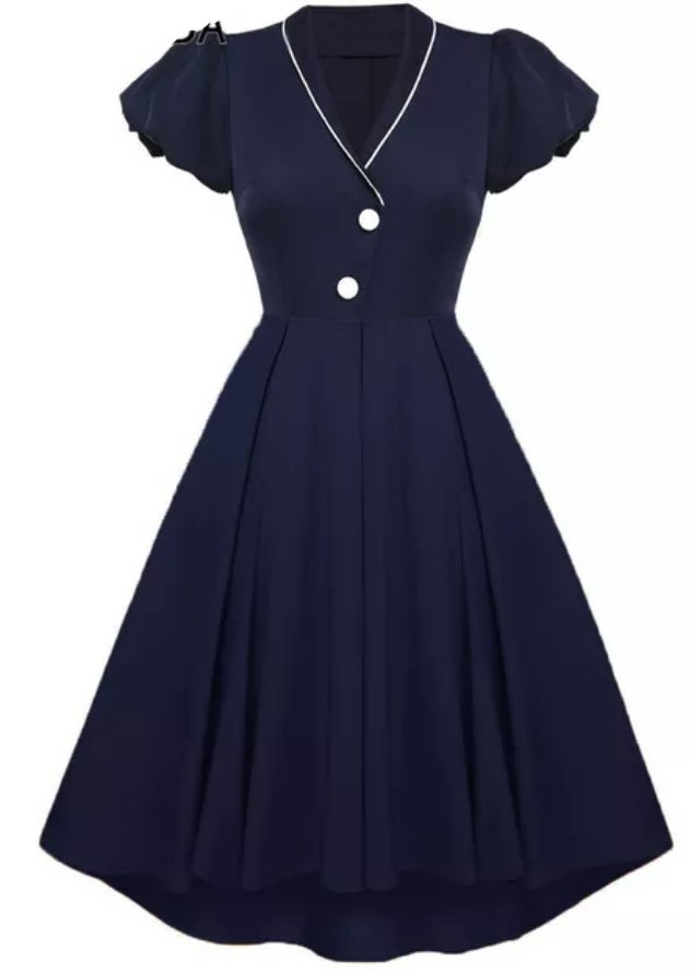 Robe Année 50 Bleu Marine