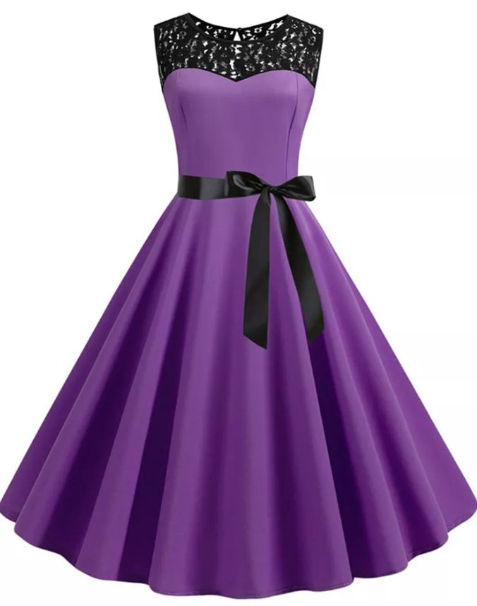 Robe Année 50 Evasée Violet