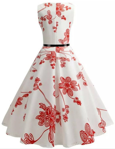 Robe Année 50 Rose Rouge