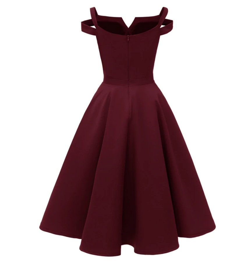 Robe Année 50 Pin Up Bordeaux