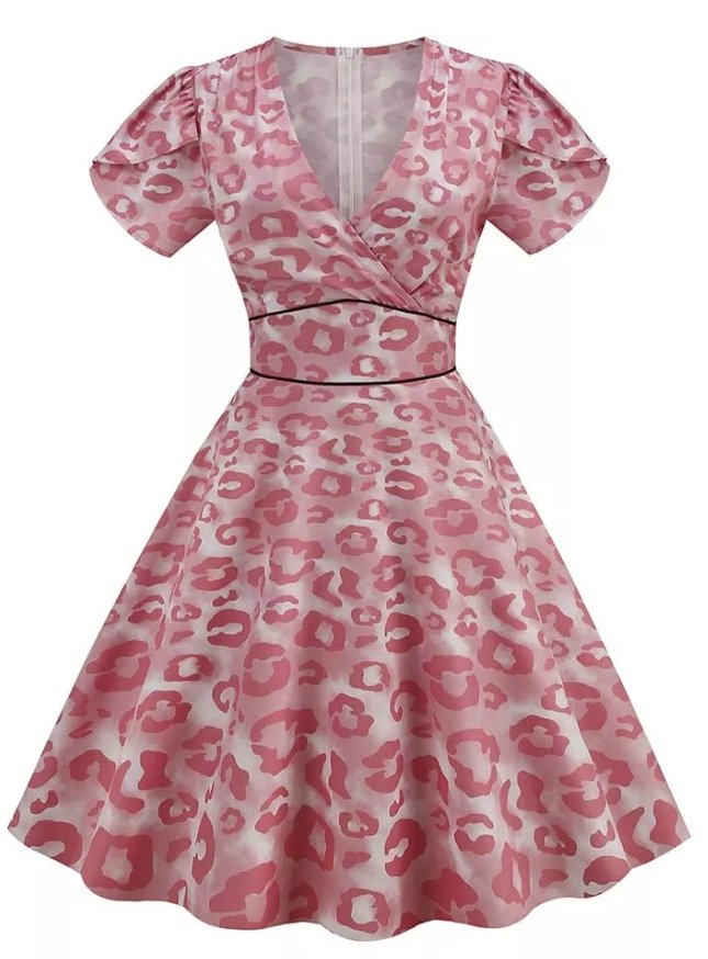 Robe Année 50 Pin Up Rose Bonbon