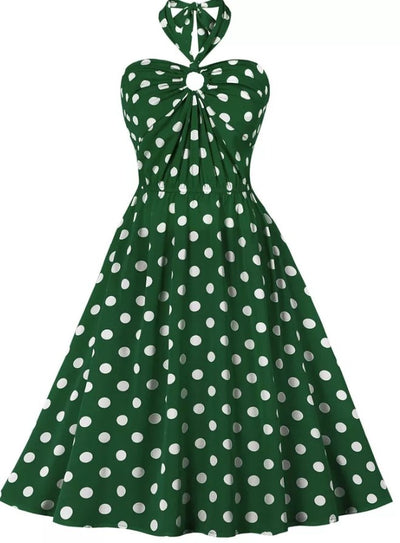 Robe Année 50 Pin Up Vert Pomme