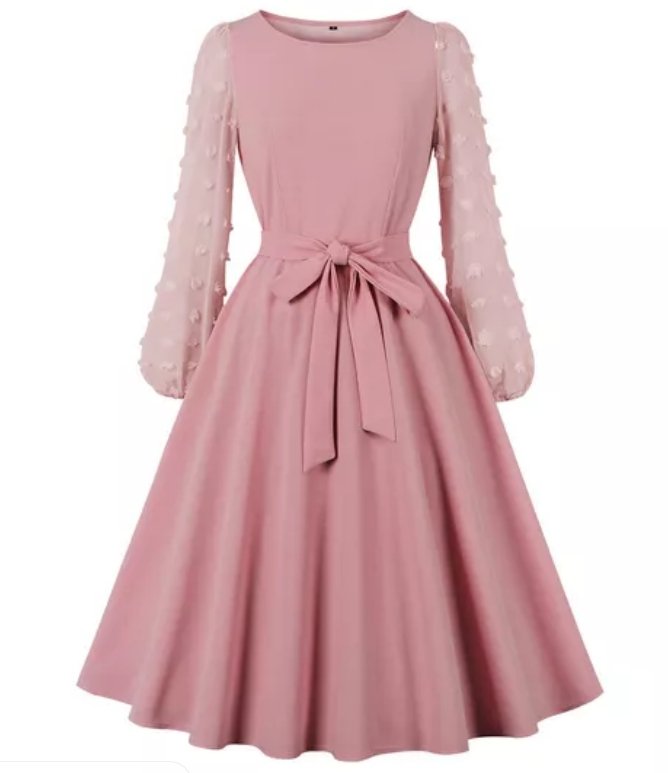 Robe Année 50 pour Mariage Rose