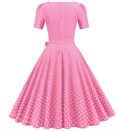 Robe Année 50 Rose à Pois