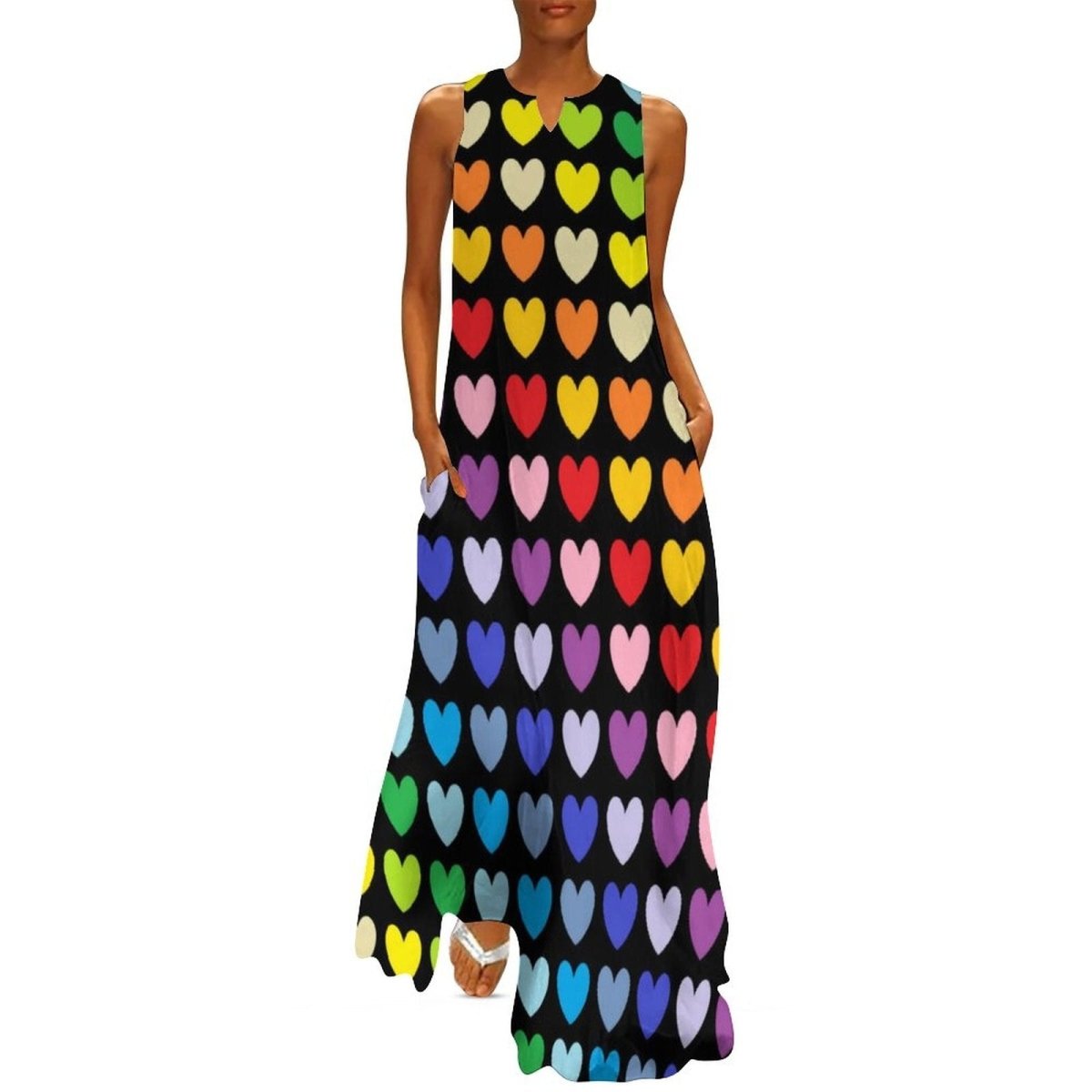 Robe Année 70 Chic Multicolore