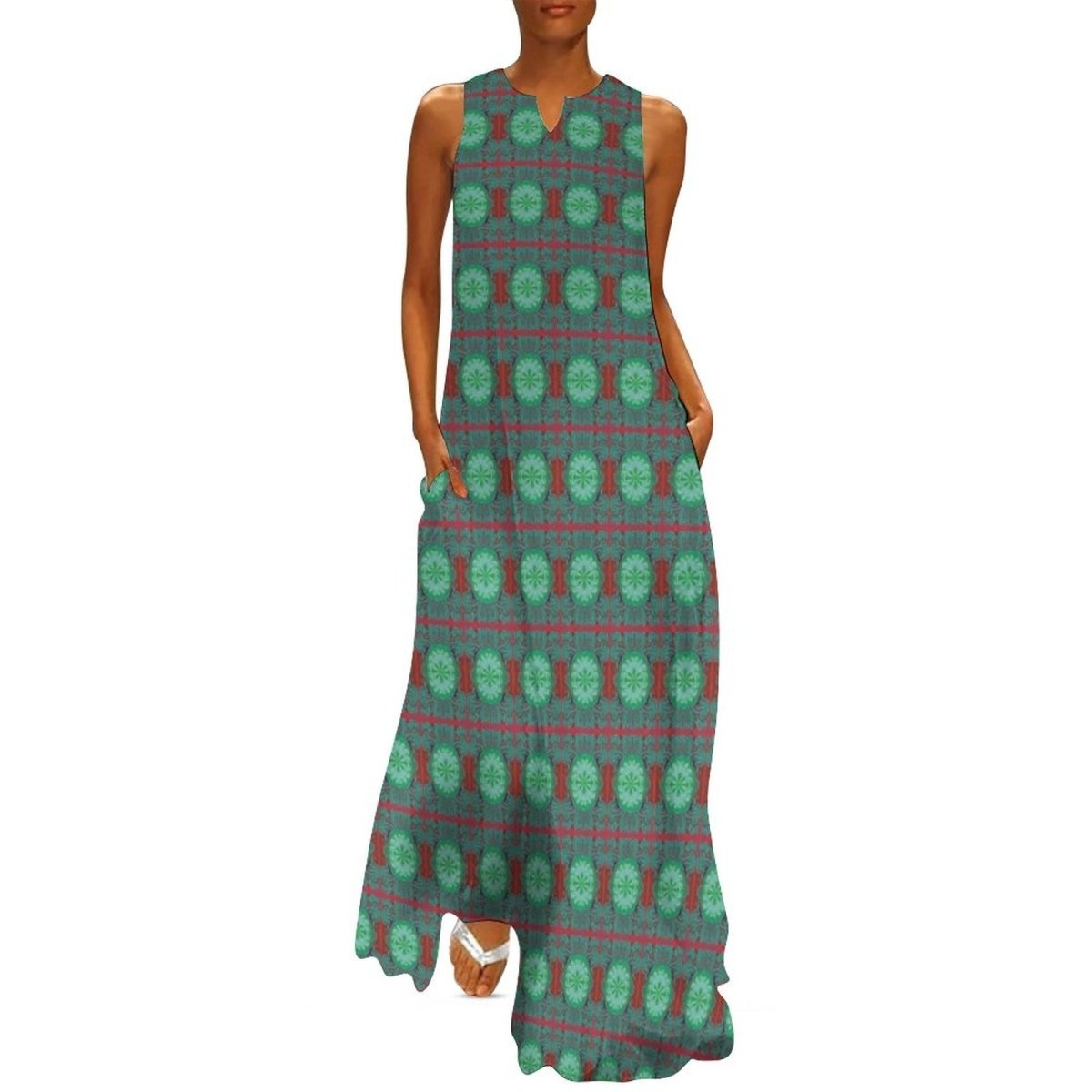 Robe Année 70 Hippie Verte