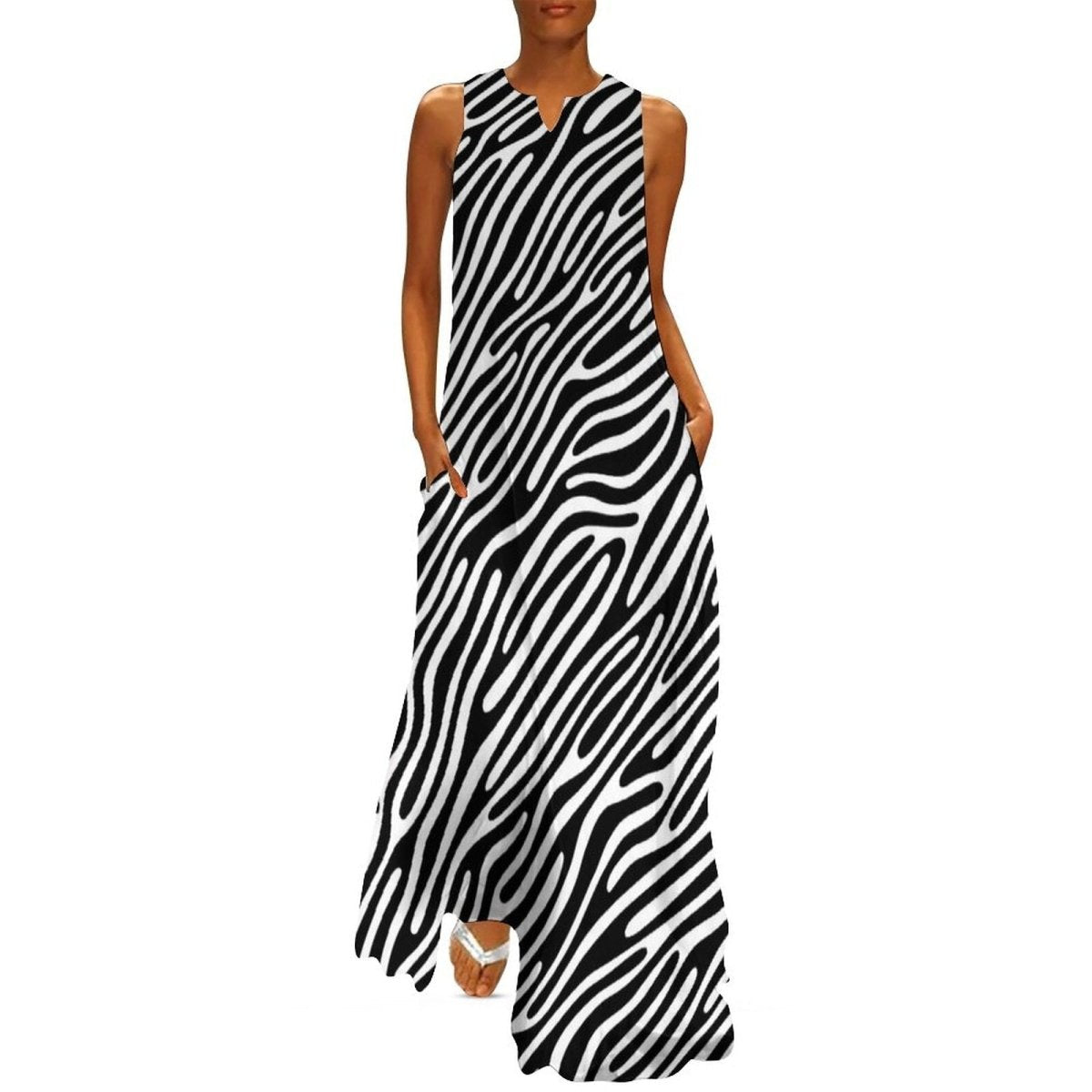 Robe Année 70 Vintage Zébrée