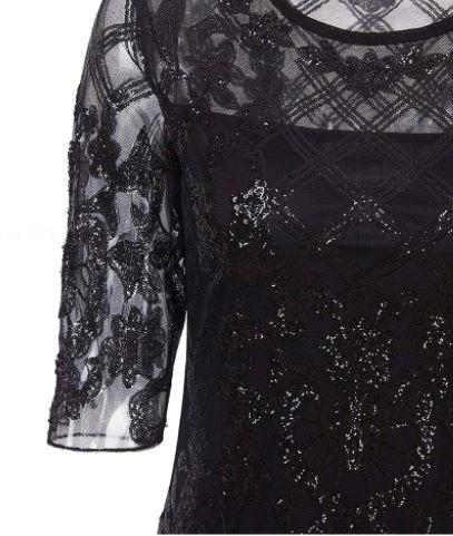 Robe Années 20 Noire Vintage