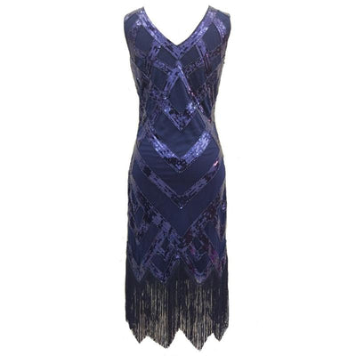 Robe Années 20 Vintage Bleu
