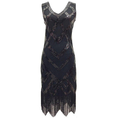 Robe Années 20 Vintage Noir