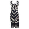 Robe Années 20 Vintage Noir Argent