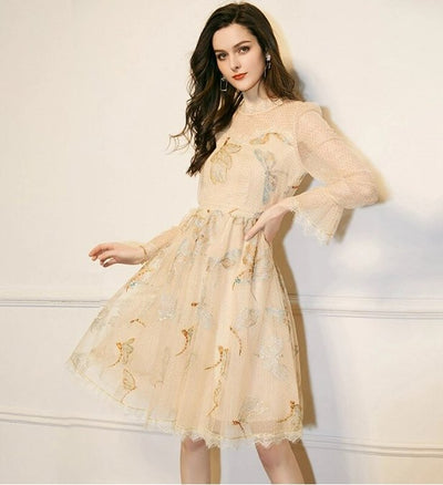 Robe Années 40 Beige