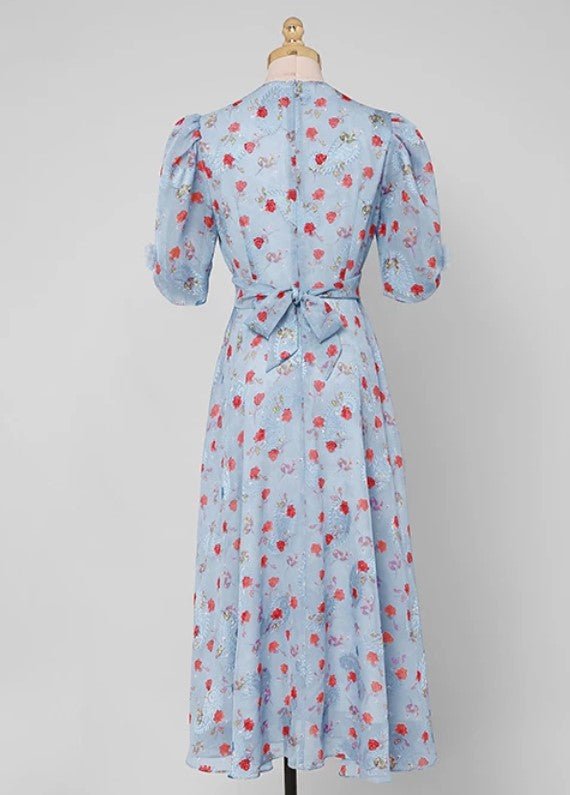 Robe Années 40 Bleu