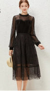 Robe Années 40 Dentelle Vintage Chic Noir