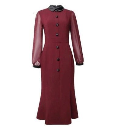 Robe Années 40 Femme Bordeaux