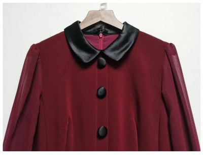 Robe Années 40 Femme Bordeaux