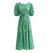 Robe Années 40 Fleurie Verte