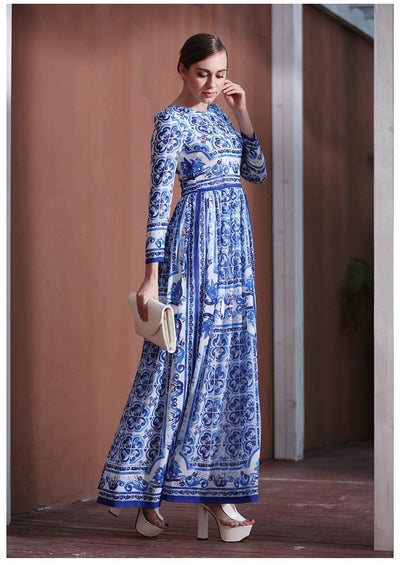 Robe Années 40 Grande Taille Bleu