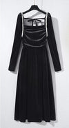 Robe Années 40 Noire Jupe Plissée