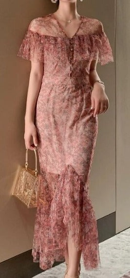 Robe Années 40 Rose Sexy