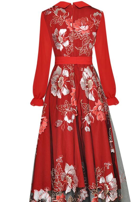 Robe Années 40 Rouge et Blanche