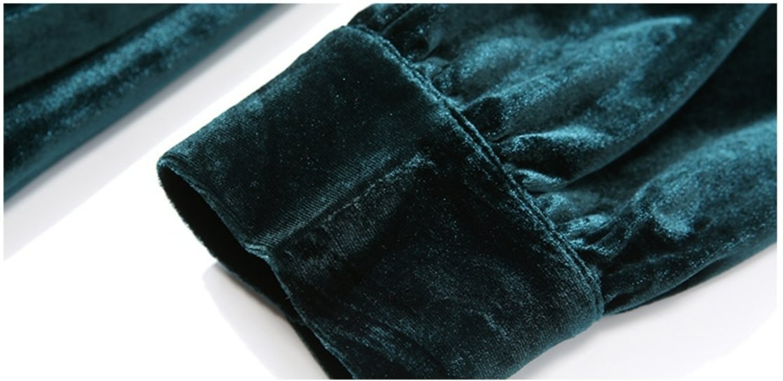 Robe Années 40 Velours Verte