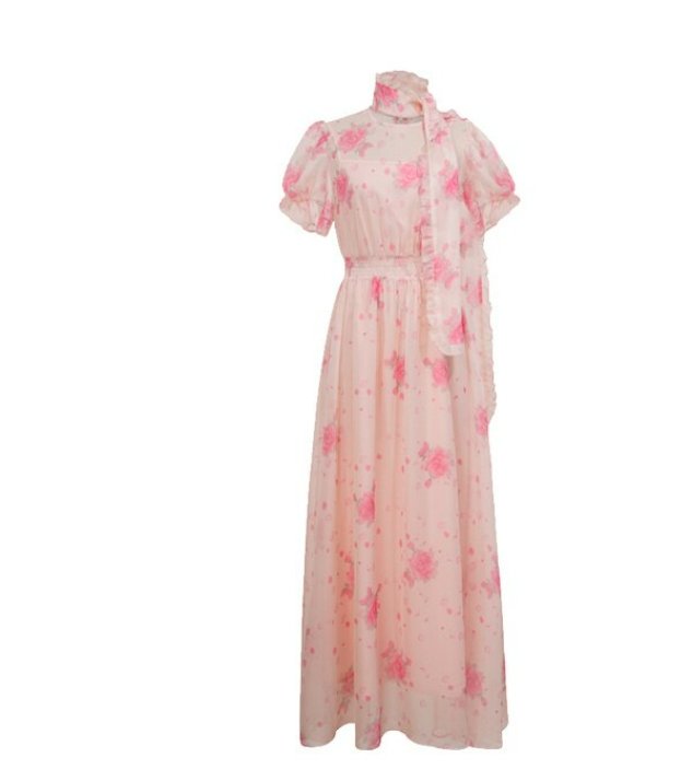 Robe Années 40 Vintage Corail Pale
