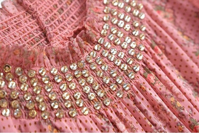 Robe Années 40 Vintage Rose Pale