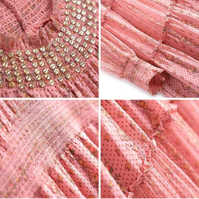 Robe Années 40 Vintage Rose Pale