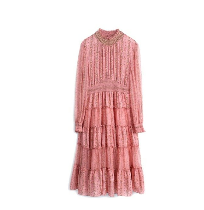 Robe Années 40 Vintage Rose Pale