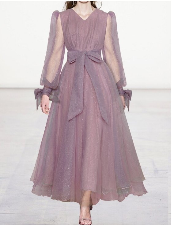 Robe Années 40 Violet Jupe Plissée