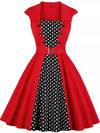 Robe Années 50 Américaine Pois Rouge