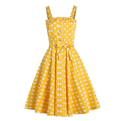 Robe Années 50 Jaune a Pois