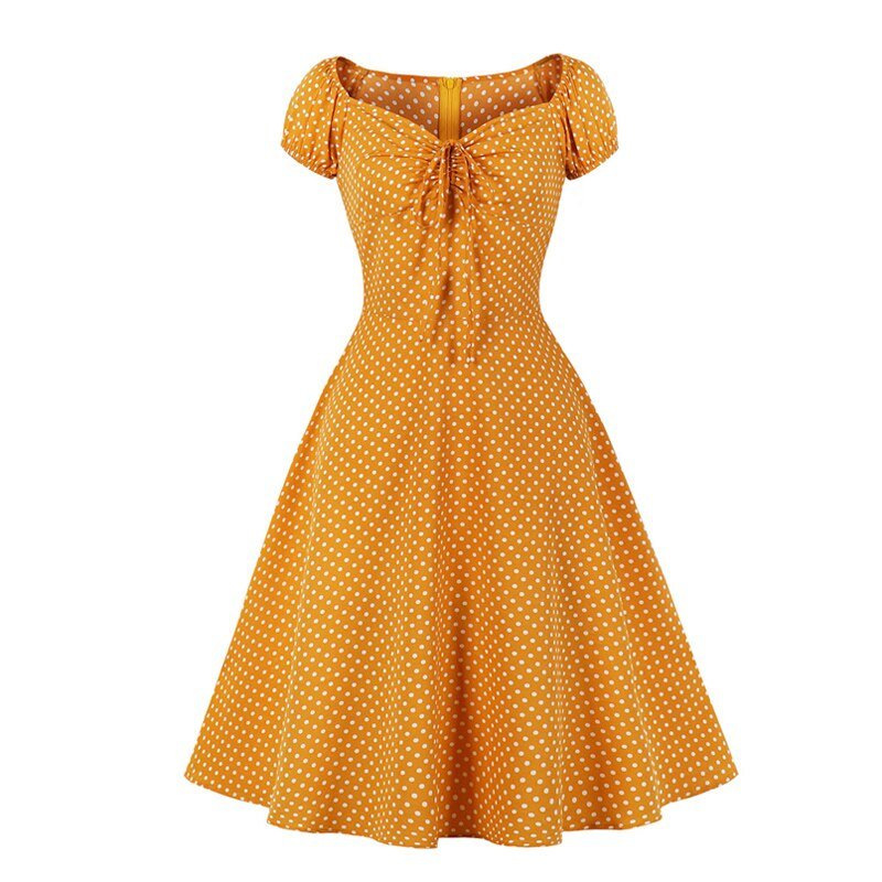 Robe Années 50 Jaune Petits Pois