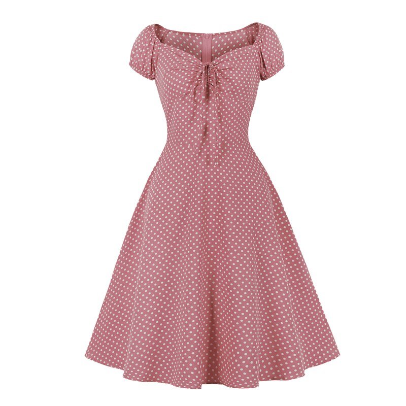 Robe Années 50 Rose Petits Pois