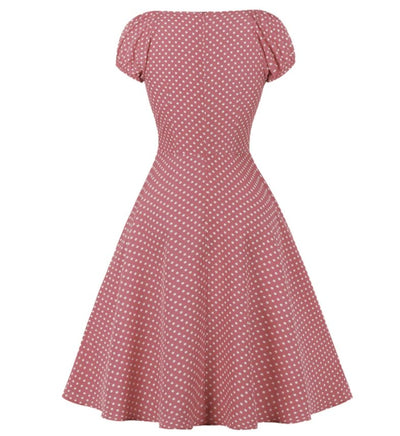 Robe Années 50 Rose Petits Pois