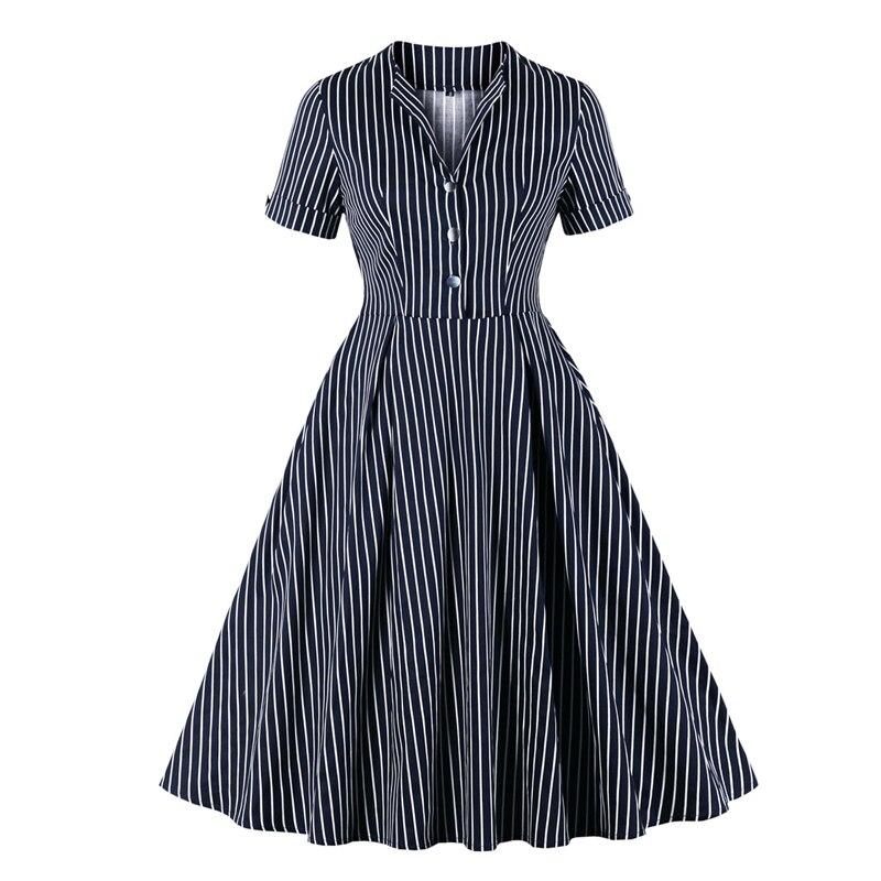 Robe Années 50 Vintage Marine