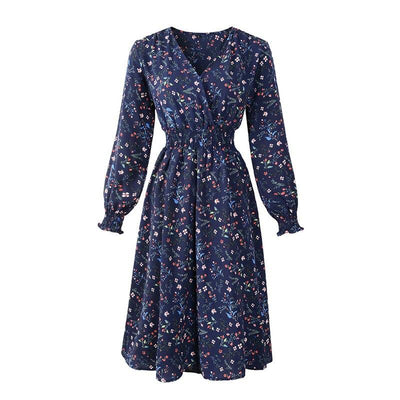 Robe Années 60 Elastique Fleurs