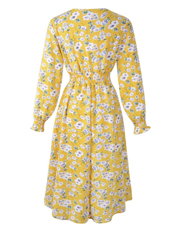 Robe Années 60 Elastique Jaune