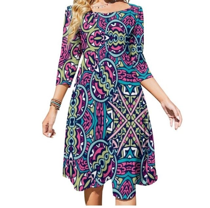 Robe Années 70 Hippie Décontractée