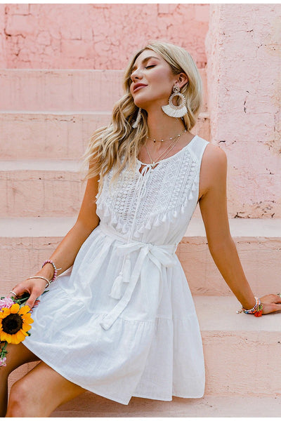 Robe Blanche Vintage Bohème