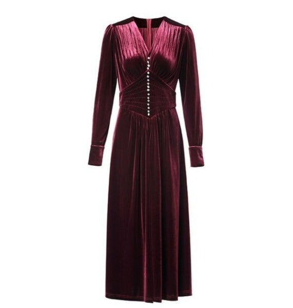 Robe Bordeaux Style Vintage 40s