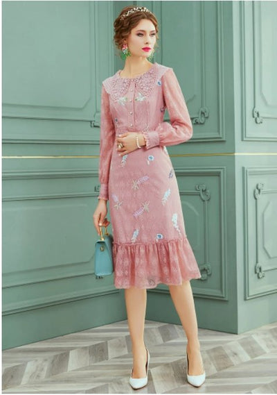 Robe Chic Jazz Année 40 Rose